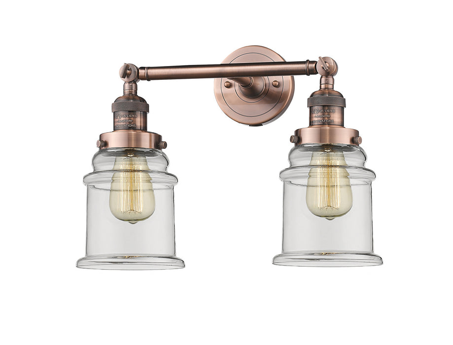 Innovations 208-AC-G182 Two Light Bath Vanity, Antique Copper