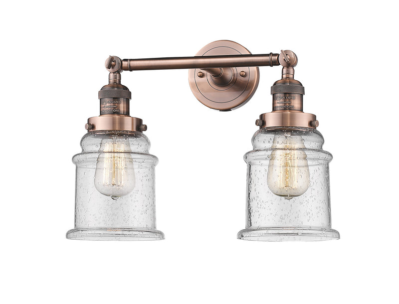 Innovations 208-AC-G184 Two Light Bath Vanity, Antique Copper