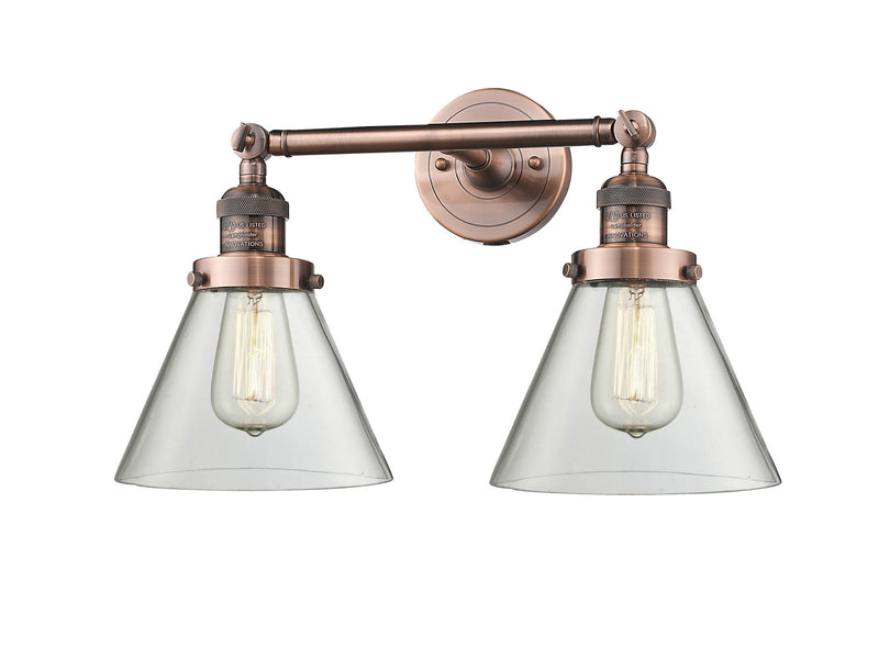 Innovations 208-AC-G42 Two Light Bath Vanity, Antique Copper