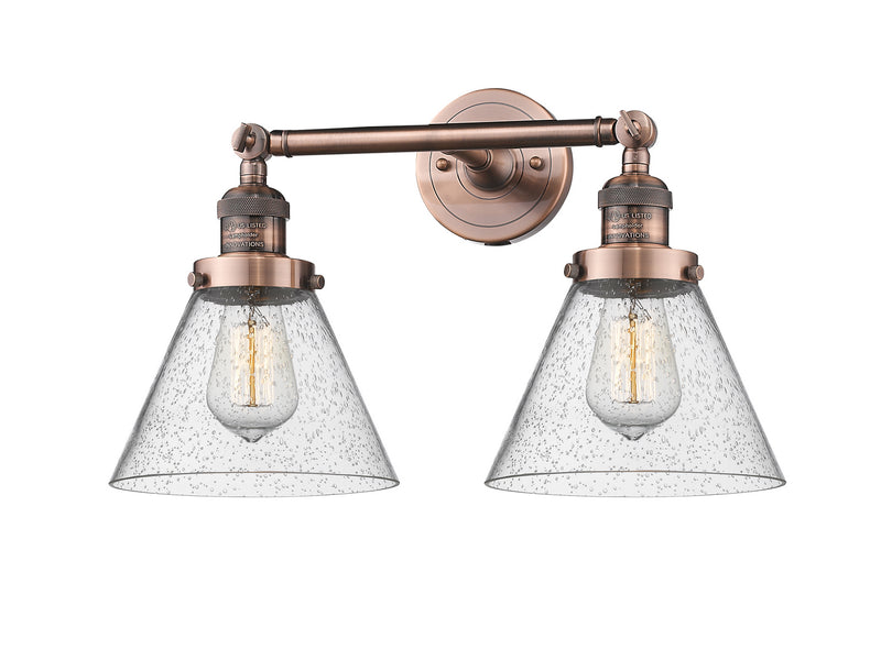 Innovations 208-AC-G44 Two Light Bath Vanity, Antique Copper