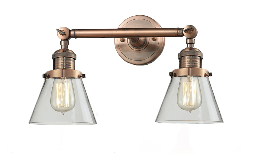 Innovations 208-AC-G62 Two Light Bath Vanity, Antique Copper
