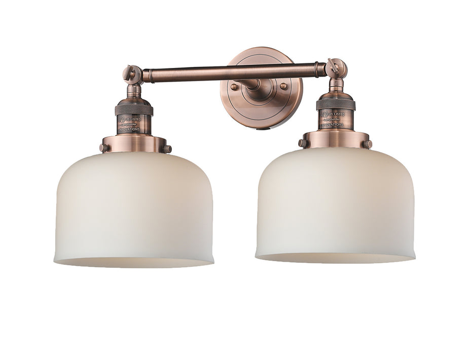 Innovations 208-AC-G71 Two Light Bath Vanity, Antique Copper