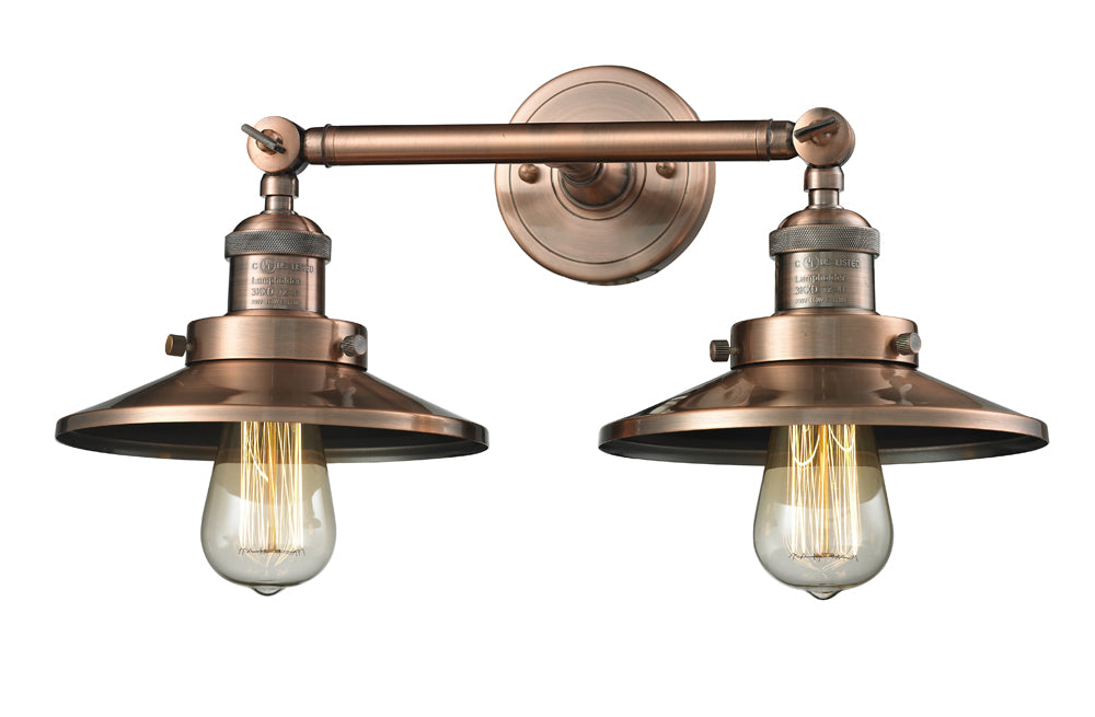 Innovations 208-AC-M3 Two Light Bath Vanity, Antique Copper