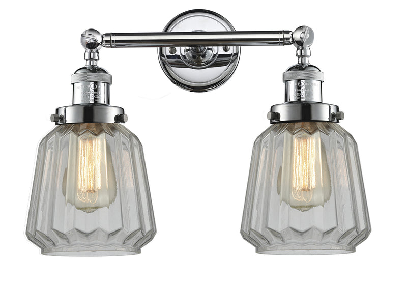 Innovations 208-PC-G142 Two Light Bath Vanity, Polished Chrome