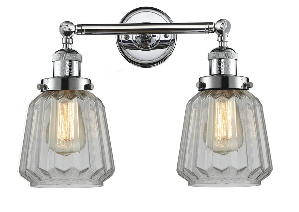 Innovations 208-PC-G142 Two Light Bath Vanity, Polished Chrome