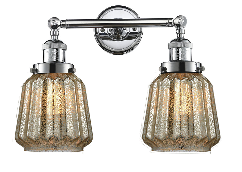 Innovations 208-PC-G146 Two Light Bath Vanity, Polished Chrome