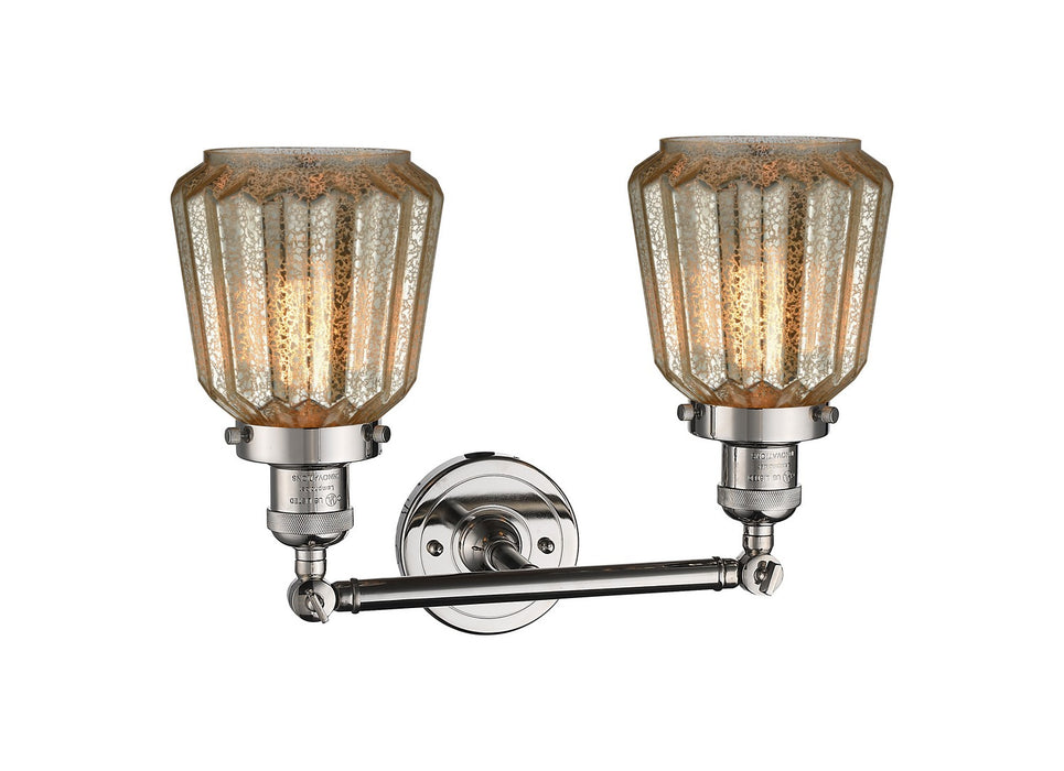Innovations 208-PN-G146 Two Light Bath Vanity, Polished Nickel