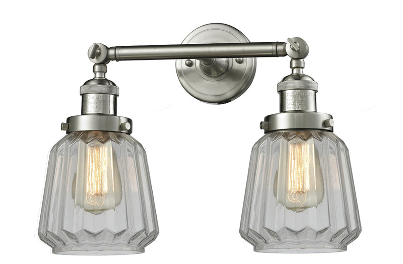 Innovations 208-SN-G142 Two Light Bath Vanity, Brushed Satin Nickel