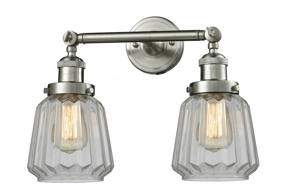 Innovations 208-SN-G142 Two Light Bath Vanity, Brushed Satin Nickel