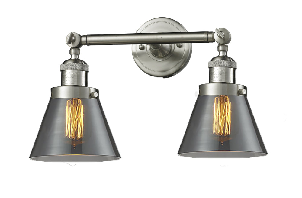 Innovations 208-SN-G63 Two Light Bath Vanity, Brushed Satin Nickel