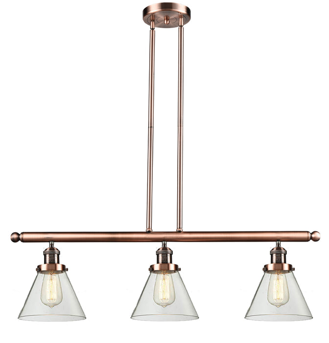 Innovations 213-AC-G42 Three Light Island Pendant, Antique Copper