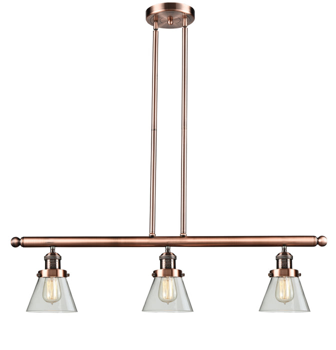 Innovations 213-AC-G62 Three Light Island Pendant, Antique Copper