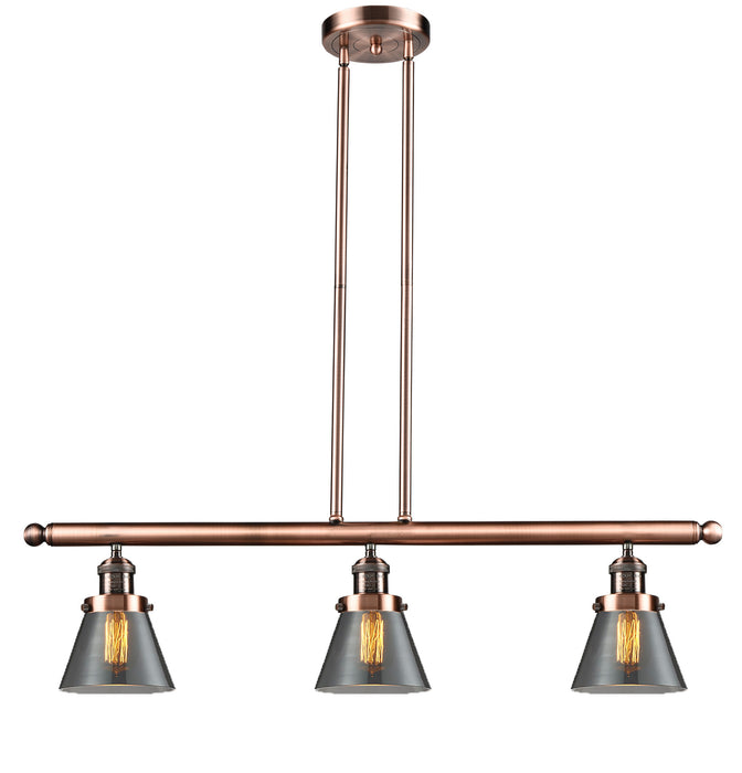 Innovations 213-AC-G63 Three Light Island Pendant, Antique Copper