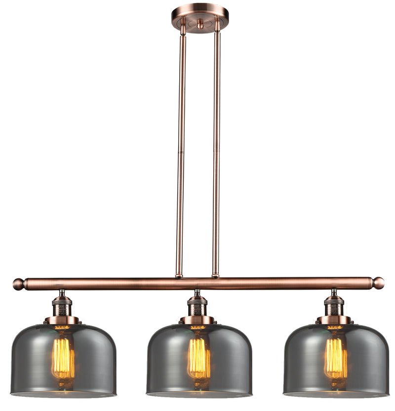 Innovations 213-AC-G73 Three Light Island Pendant, Antique Copper