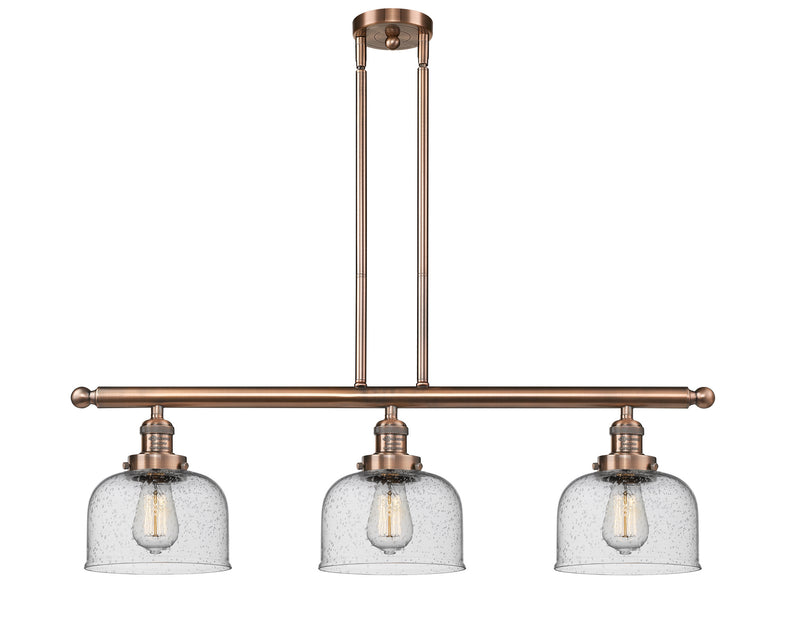 Innovations 213-AC-G74 Three Light Island Pendant, Antique Copper