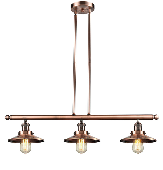Innovations 213-AC-M3 Three Light Island Pendant, Antique Copper