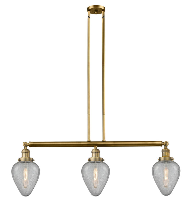 Innovations 213-BB-G165 Three Light Island Pendant, Brushed Brass