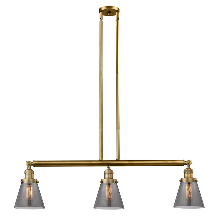 Innovations 213-BB-G63 Three Light Island Pendant, Brushed Brass