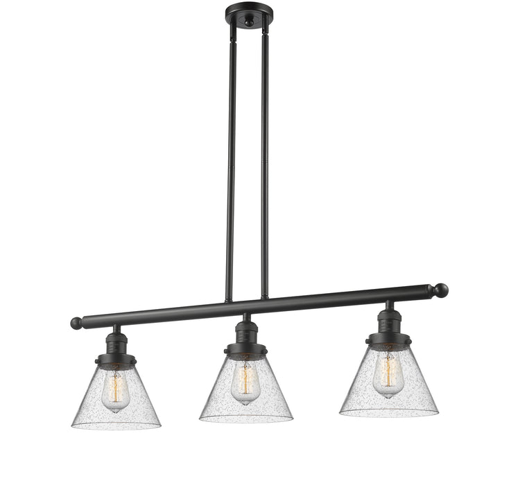 Innovations 213-OB-G44 Three Light Island Pendant, Oil Rubbed Bronze