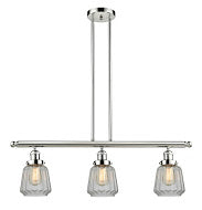 Innovations 213-PN-G142 Three Light Island Pendant, Polished Nickel