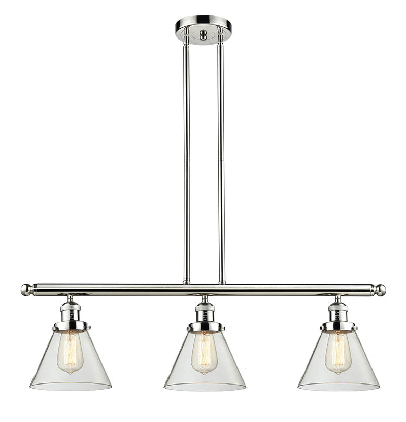 Innovations 213-PN-G42 Three Light Island Pendant, Polished Nickel