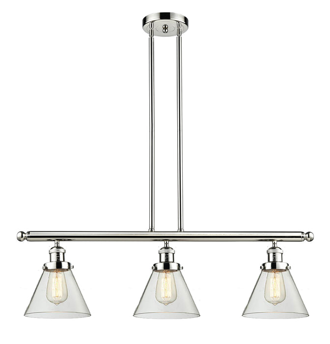 Innovations 213-PN-G42 Three Light Island Pendant, Polished Nickel