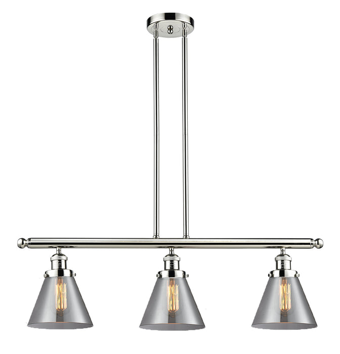Innovations 213-PN-G43 Three Light Island Pendant, Polished Nickel