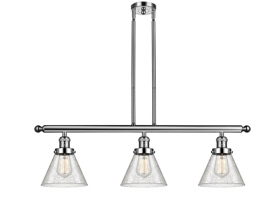Innovations 213-PN-G44 Three Light Island Pendant, Polished Nickel