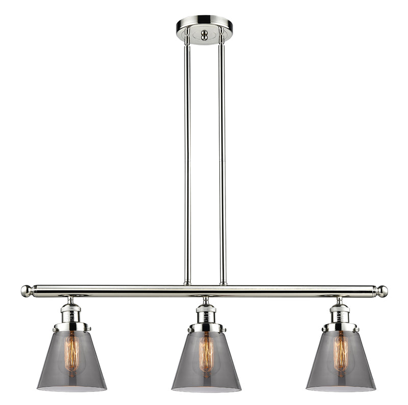 Innovations 213-PN-G63 Three Light Island Pendant, Polished Nickel