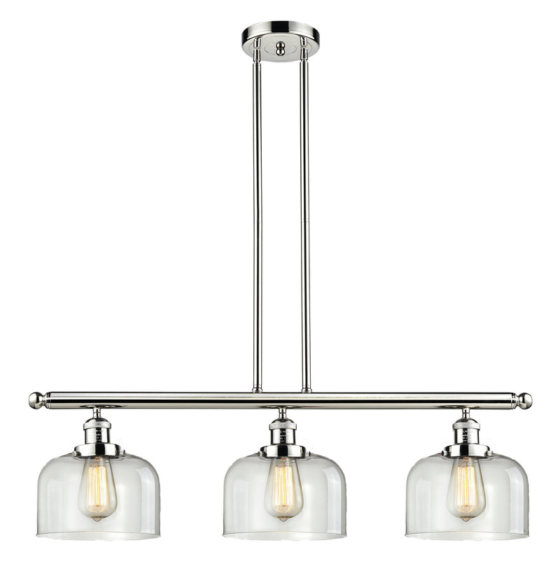 Innovations 213-PN-G72 Three Light Island Pendant, Polished Nickel