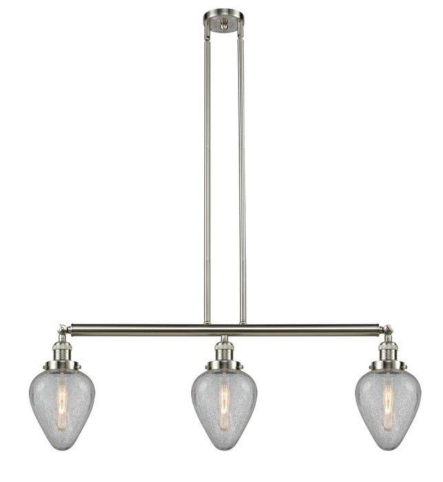 Innovations 213-SN-G165 Three Light Island Pendant, Brushed Satin Nickel