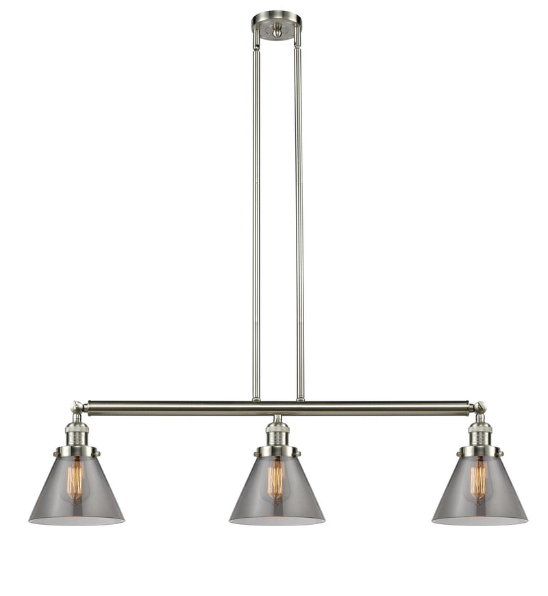 Innovations 213-SN-G43 Three Light Island Pendant, Brushed Satin Nickel