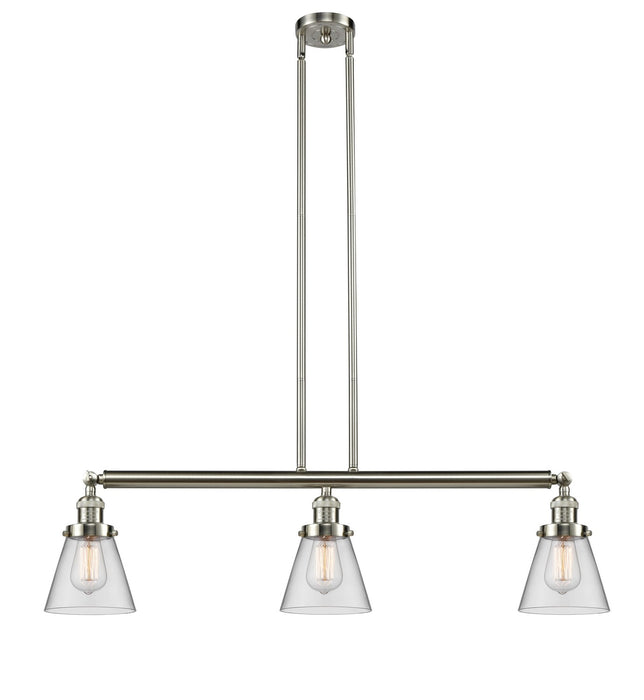 Innovations 213-SN-G62 Three Light Island Pendant, Brushed Satin Nickel