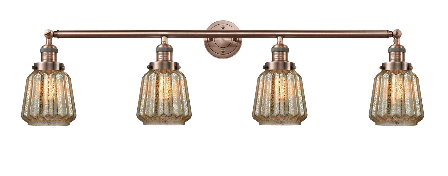 Innovations 215-AC-G146 Four Light Bath Vanity, Antique Copper