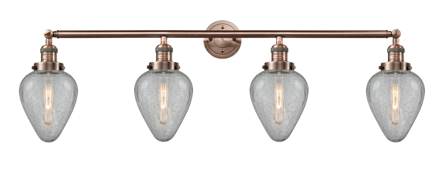 Innovations 215-AC-G165 Four Light Bath Vanity, Antique Copper
