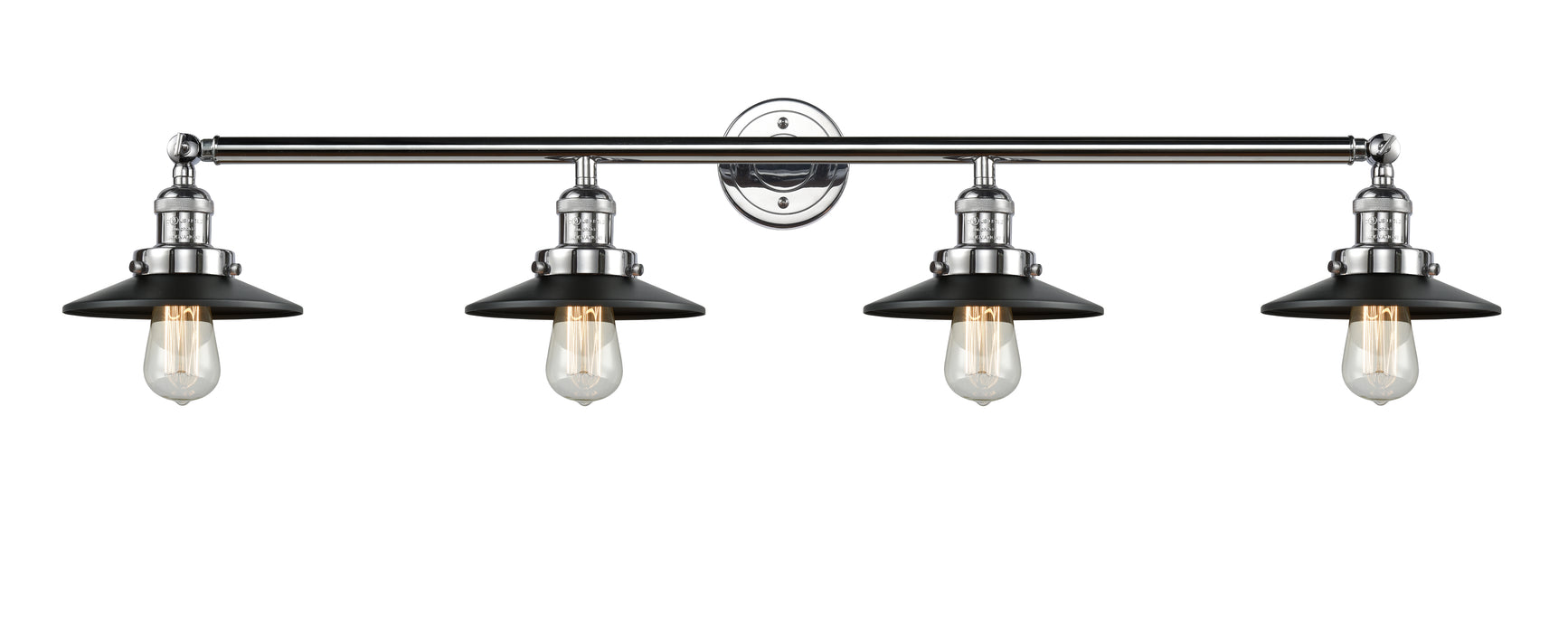 Innovations 215-PC-M6BK Four Light Bath Vanity, Polished Chrome