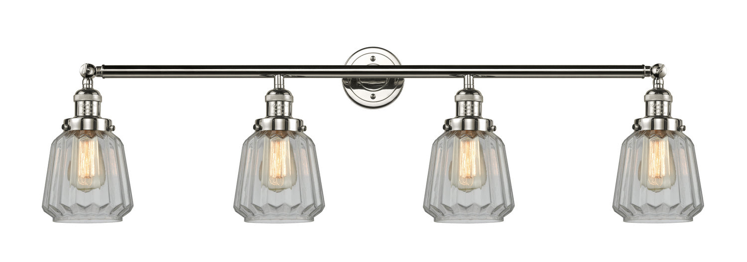 Innovations 215-PN-G142 Four Light Bath Vanity, Polished Nickel