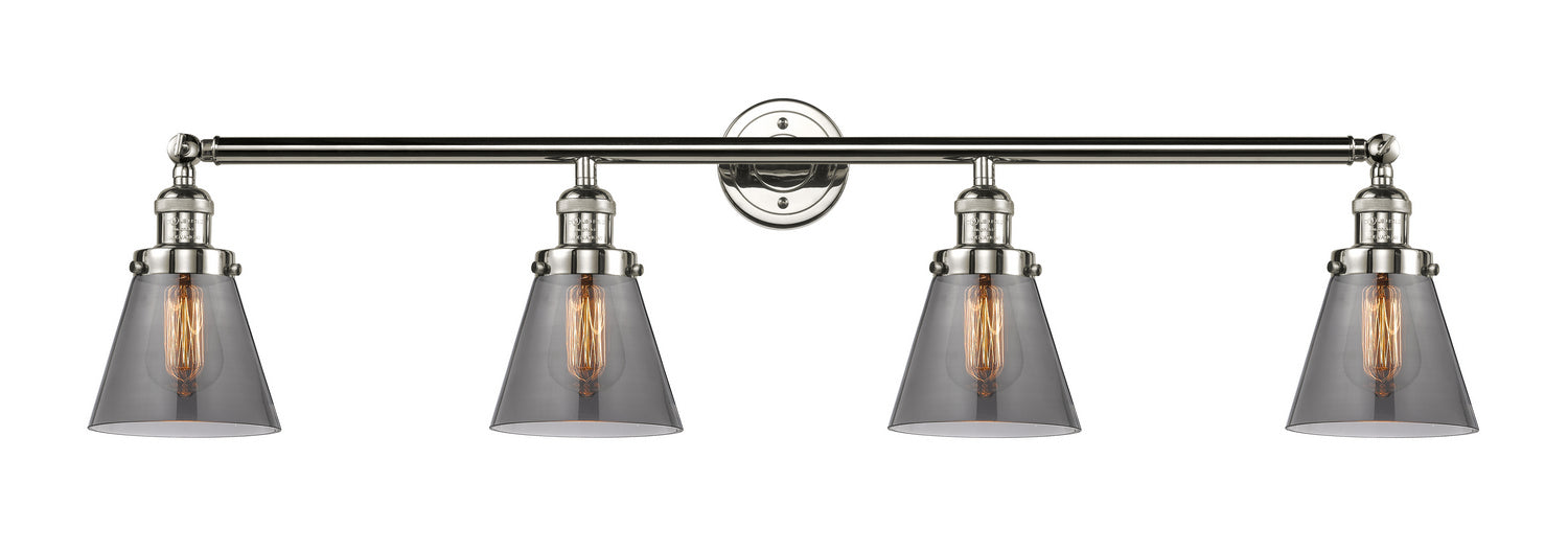 Innovations 215-PN-G63 Four Light Bath Vanity, Polished Nickel