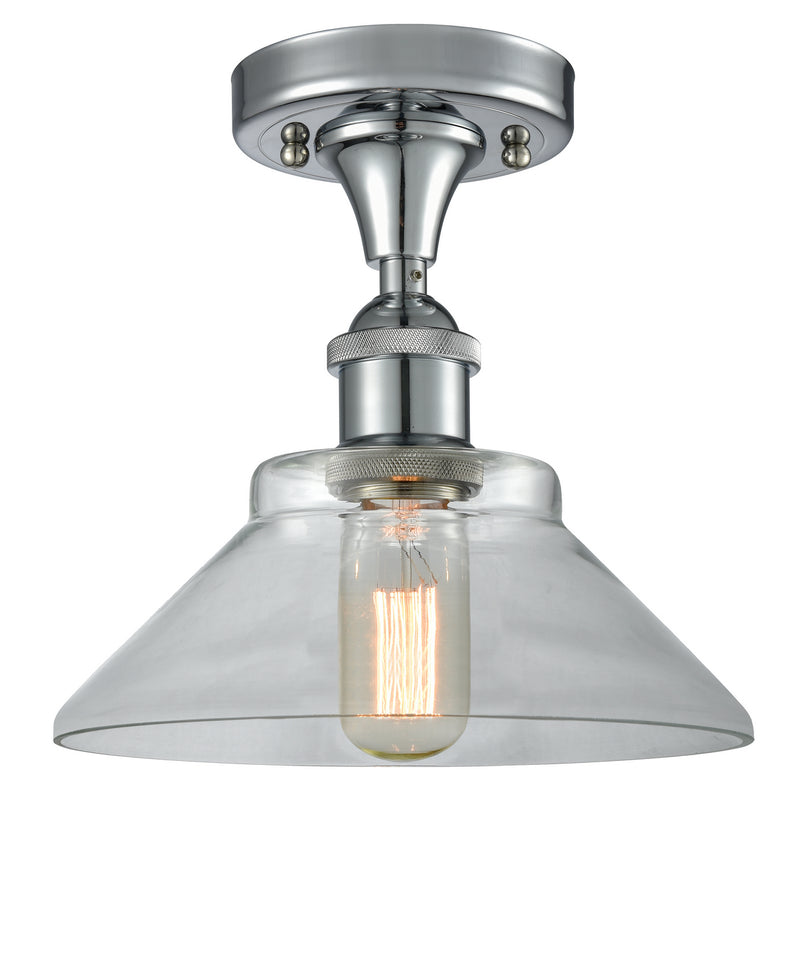 Innovations 516-1C-PC-G132 One Light Semi-Flush Mount, Polished Chrome