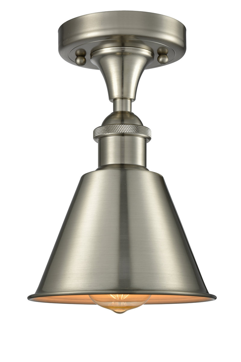 Innovations 516-1C-SN-M8 One Light Semi-Flush Mount, Brushed Satin Nickel