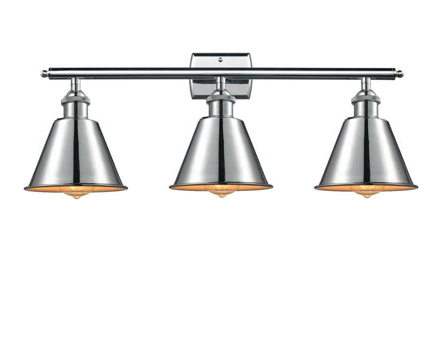 Innovations 516-3W-PC-M8 Three Light Bath Vanity, Polished Chrome