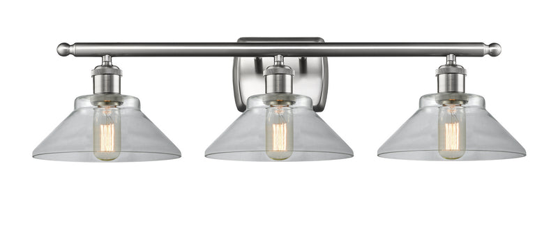Innovations 516-3W-SN-G132 Three Light Bath Vanity, Brushed Satin Nickel