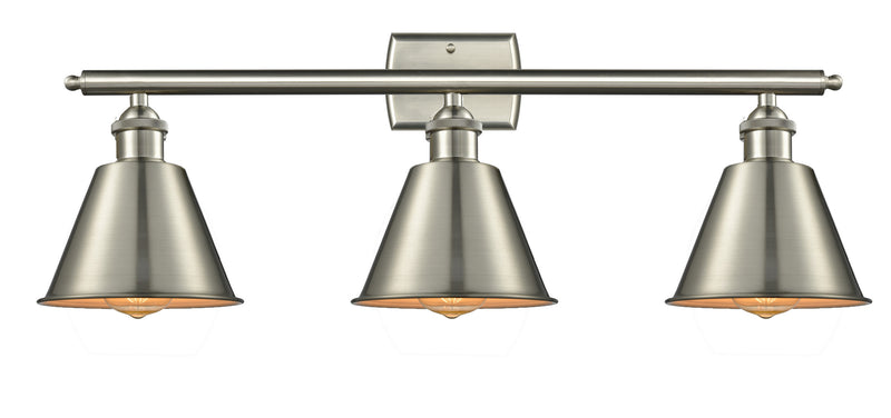 Innovations 516-3W-SN-M8 Three Light Bath Vanity, Brushed Satin Nickel