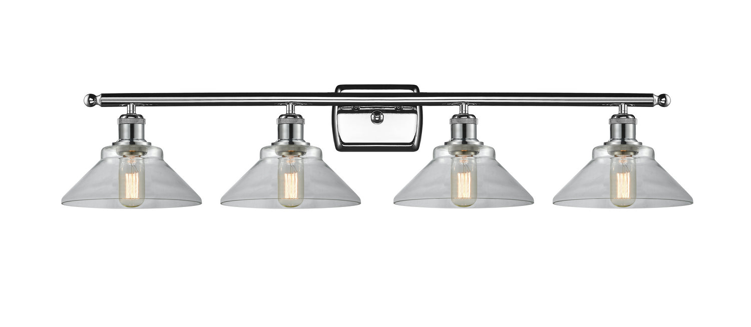 Innovations 516-4W-PC-G132 Four Light Bath Vanity, Polished Chrome