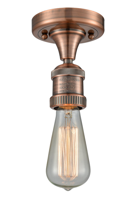 Innovations 517-1C-AC One Light Semi-Flush Mount, Antique Copper