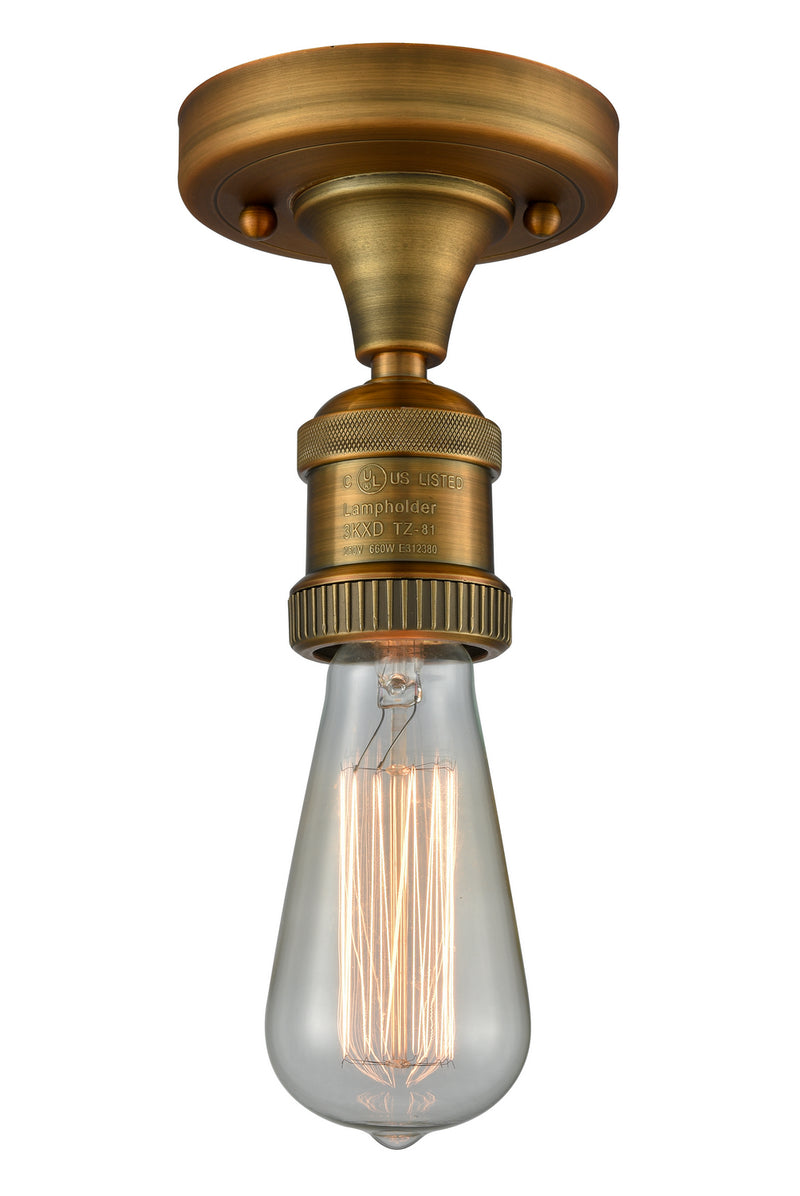 Innovations 517-1C-BB One Light Semi-Flush Mount, Brushed Brass