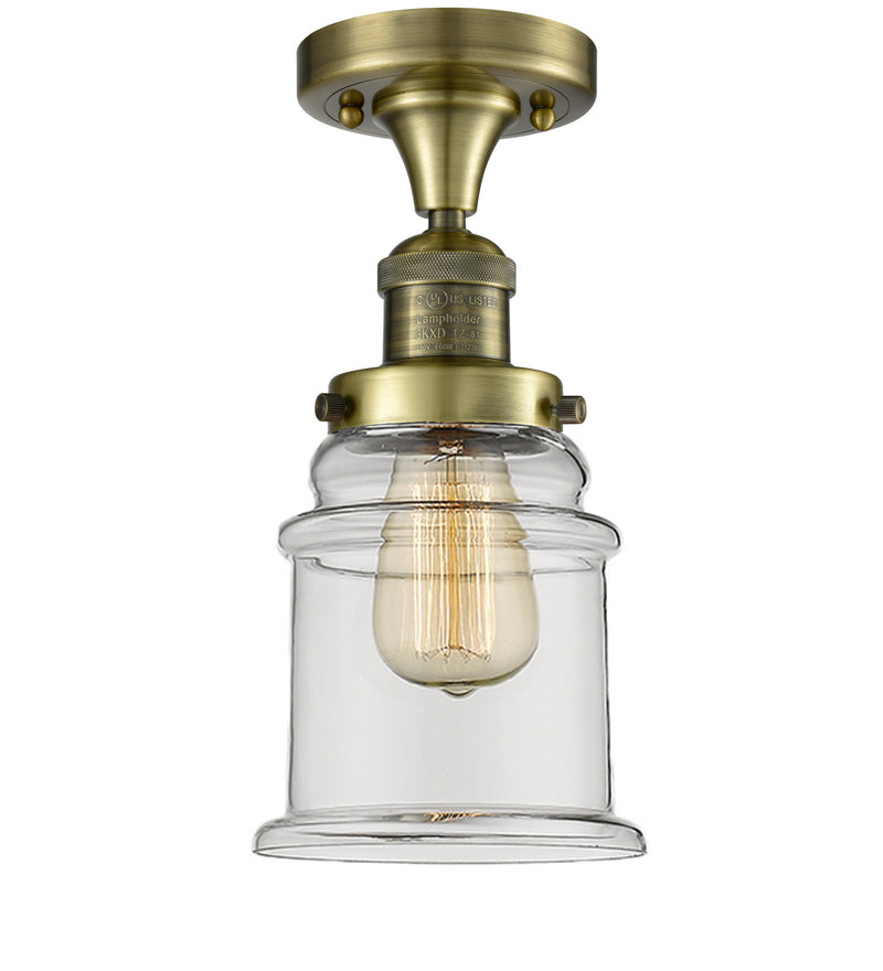 Innovations 517-1CH-AB-G182 One Light Semi-Flush Mount, Antique Brass