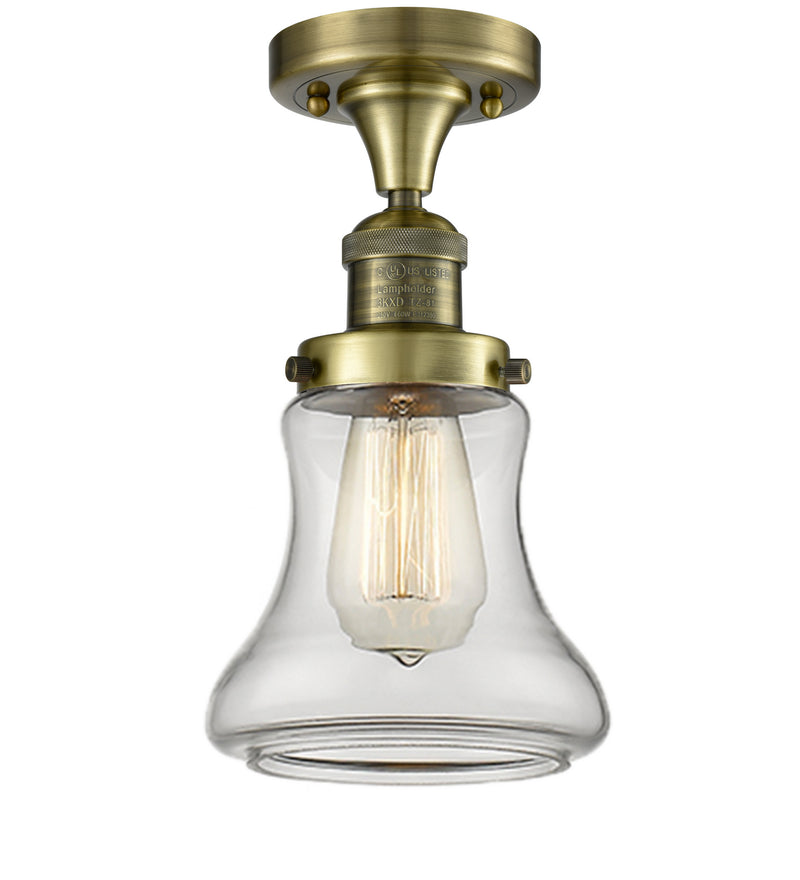 Innovations 517-1CH-AB-G192 One Light Semi-Flush Mount, Antique Brass