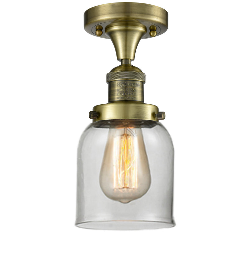 Innovations 517-1CH-AB-G52 One Light Semi-Flush Mount, Antique Brass