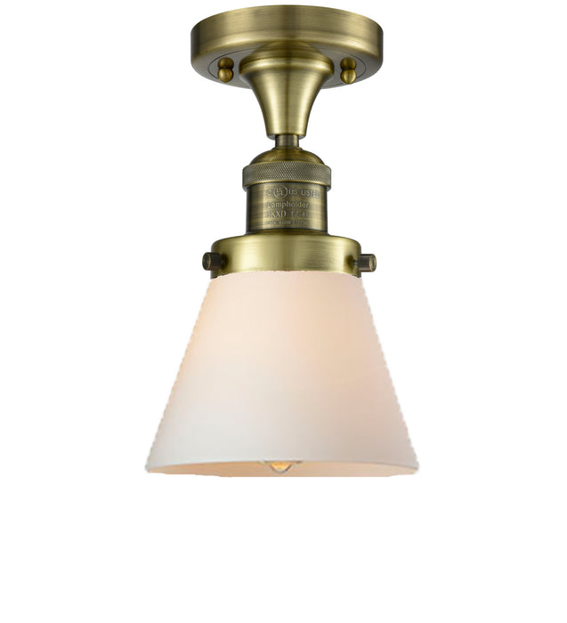 Innovations 517-1CH-AB-G61 One Light Semi-Flush Mount, Antique Brass